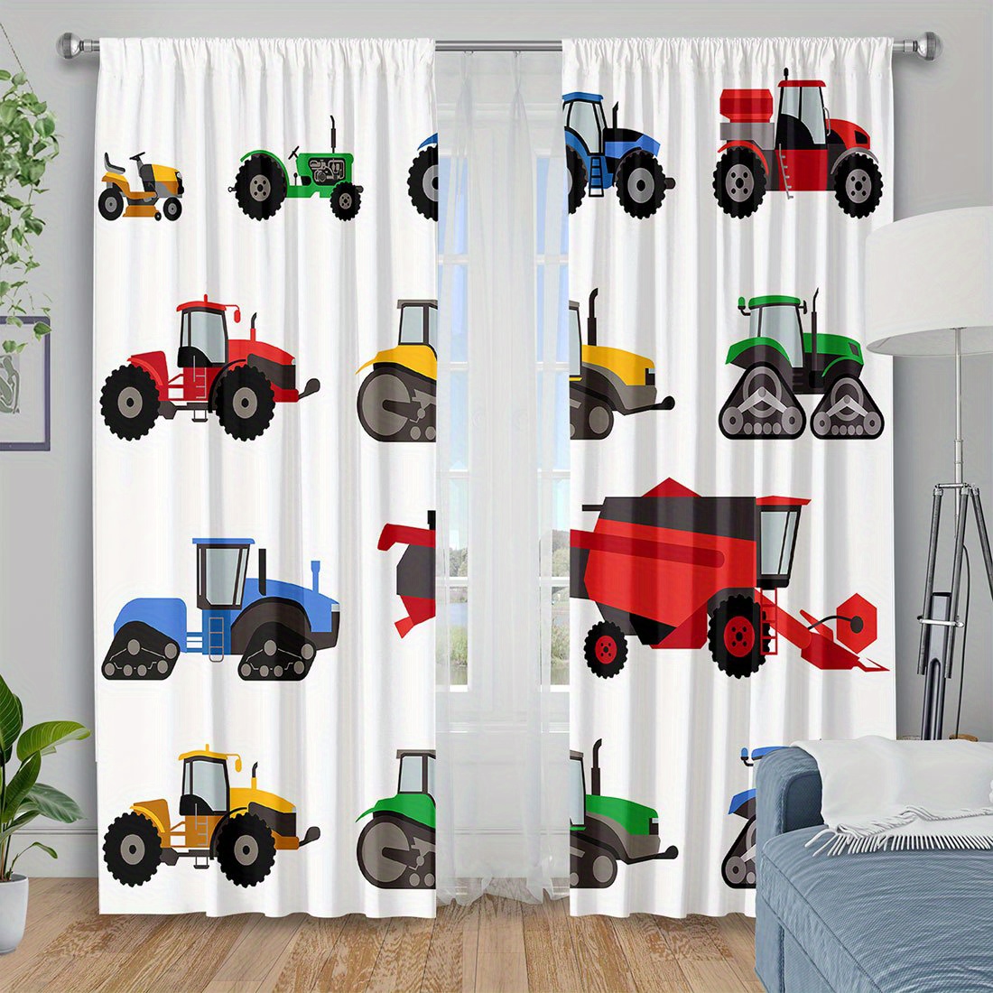 Agriculture Farming For Kids - Rideau Tracteur Dessin Animé Imprimé Machines